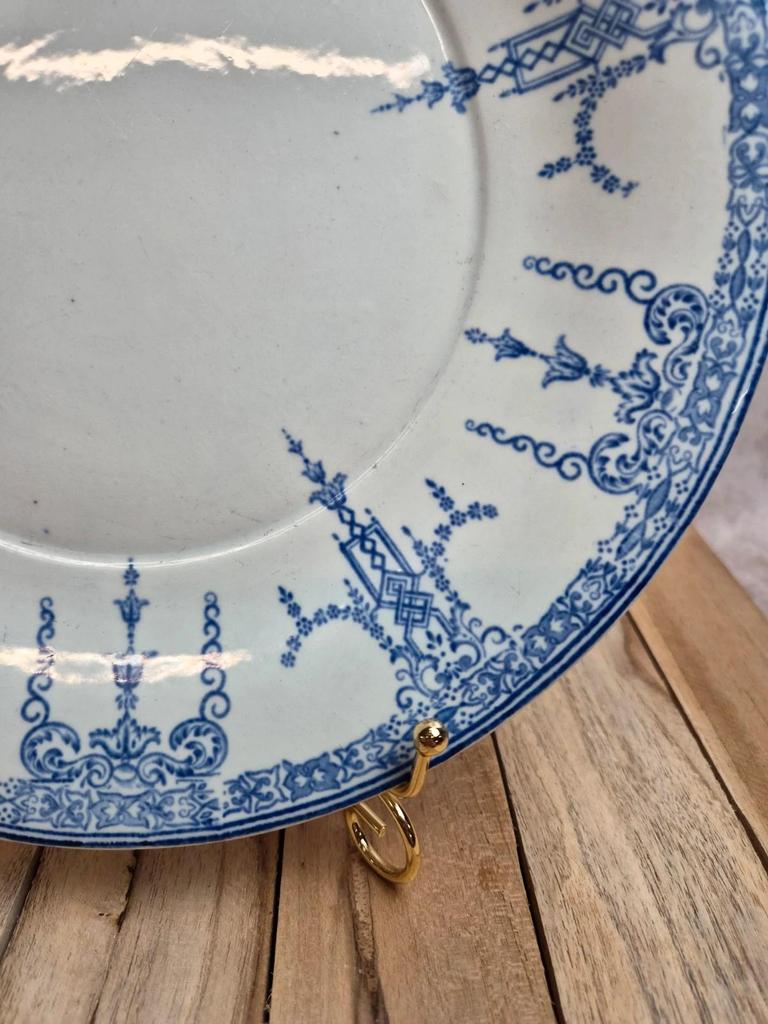 Ancienne assiette plate Gien 1860-1871 – faïence décor bleu – Xixe siècle