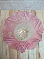 Abat-jour ancien en verre dépoli rose 🌸