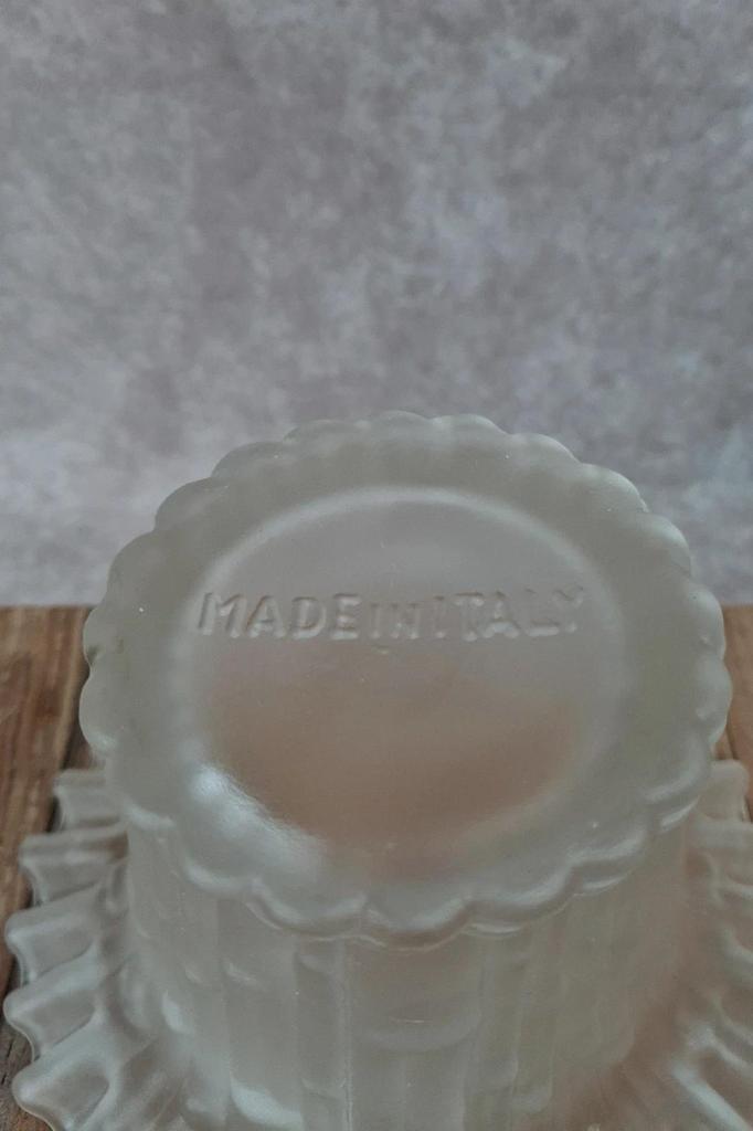 Vase vintage en verre dépoli givré – Made in Italy 🇮🇹