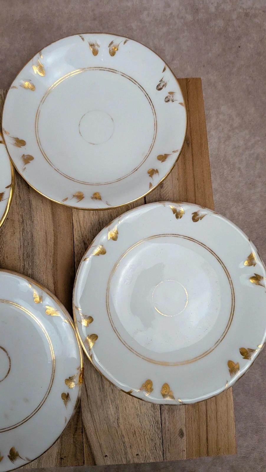 Lot de 6 tasses anciennes Vieux Paris et leurs 6 soucoupes dorées