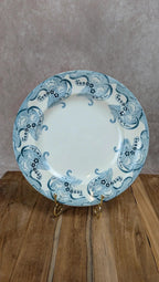 Assiette plate Longwy modèle Champagne – décor bleu ancien