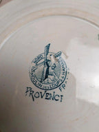 Lot de 5 assiettes à dessert anciennes en terre de fer Moulin des Loups Hamage, modèle Provence