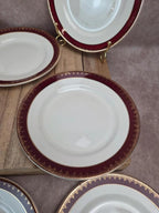 Lot de 12 assiettes à dessert Digoin Sarreguemines “rubis”