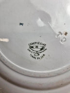 Assiette ancienne terre de fer Creil et Montereau modèle Compiègne verte