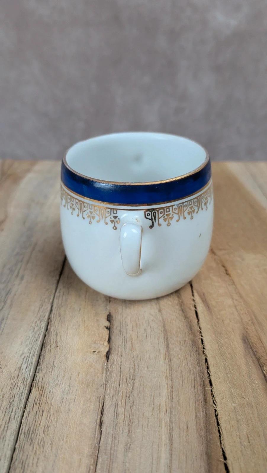Petite boîte porcelaine Limoges bleu & doré