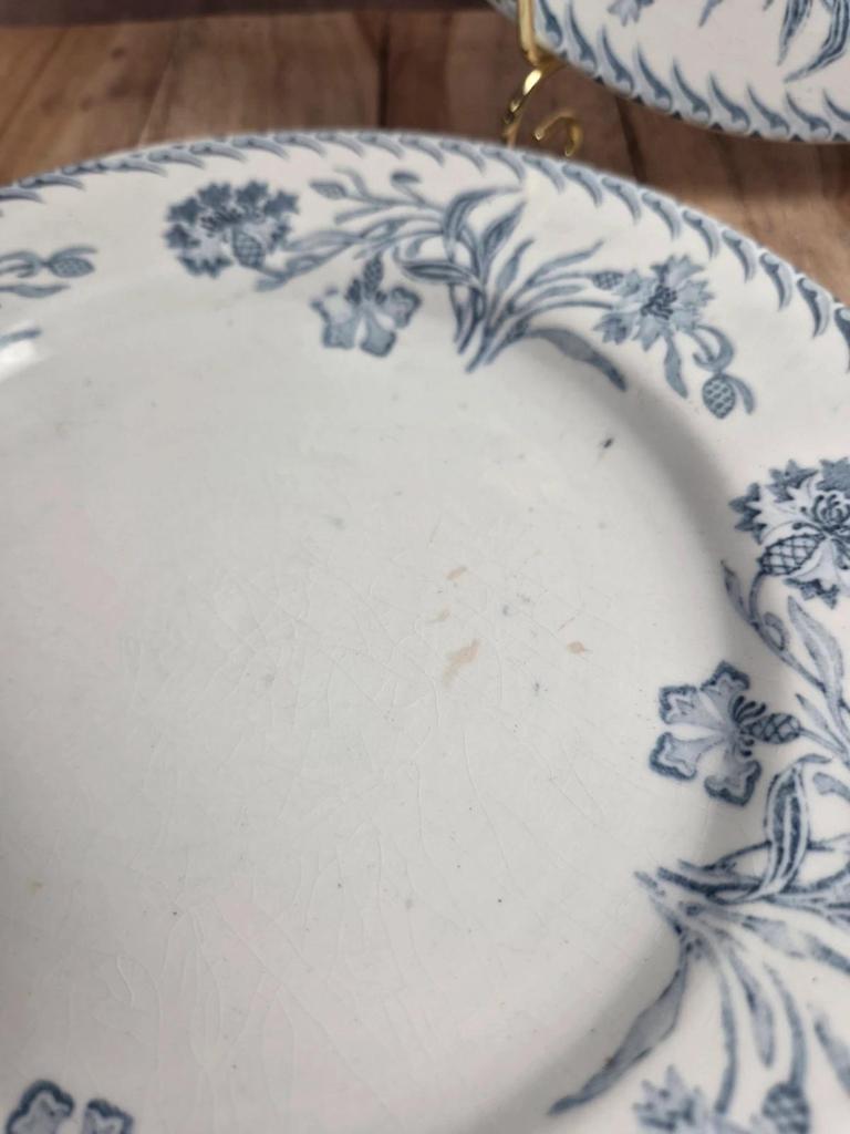 Lot de 3 assiettes à dessert anciennes Lunéville – Modèle Lutèce