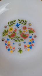 Lot de 4 assiettes à dessert Arcopal France – modèle “oiseaux du Paradis”