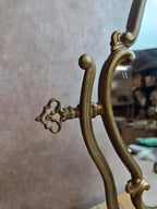 Grand miroir psyché de table en laiton – style Louis Xv rococo – vintage