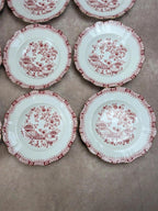 Lot de 12 assiettes creuses Seltmann Weiden Bavaria Theresia rouge