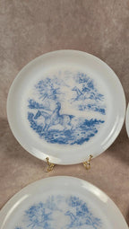 Lot de 6 assiettes Arcopal motif Chasse à courre