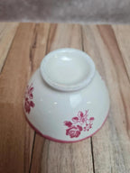 Petit bol ancien de dinette en faïence 🌸 décor floral rose – charme rétro