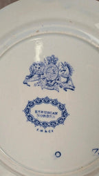 Lot de 4 assiettes anglaises anciennes – modèle Etruscan Border