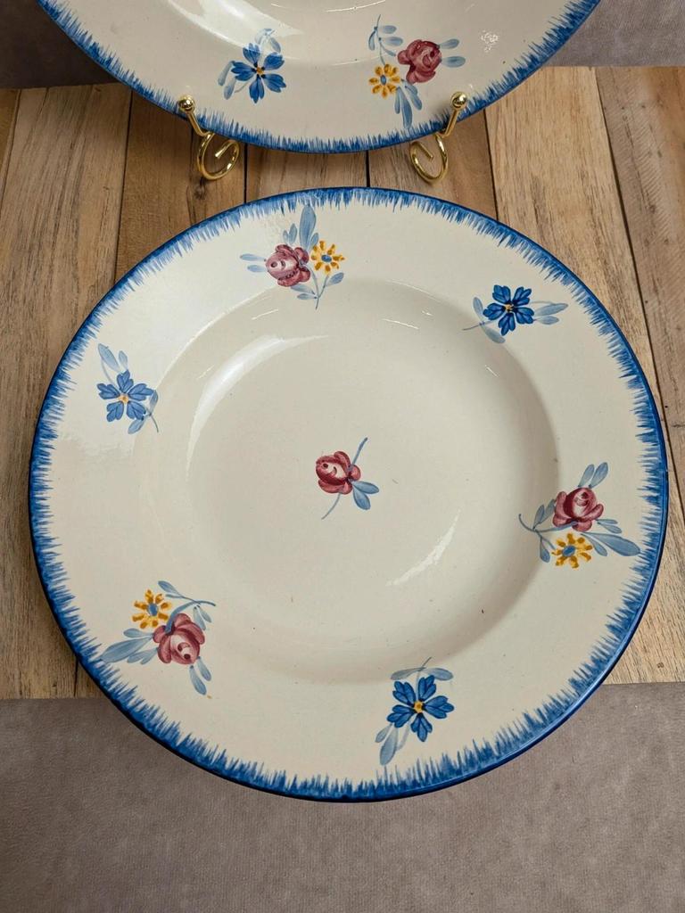 Lot de 2 assiettes creuses vintage Digoin Sarreguemines Marie-lou Terre de Fer
