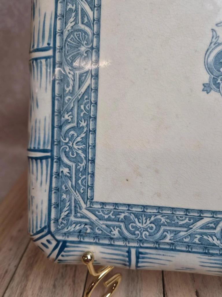 Dessous de plat ancien Creil et Montereau modèle Henry Ii – Terre de fer bleue