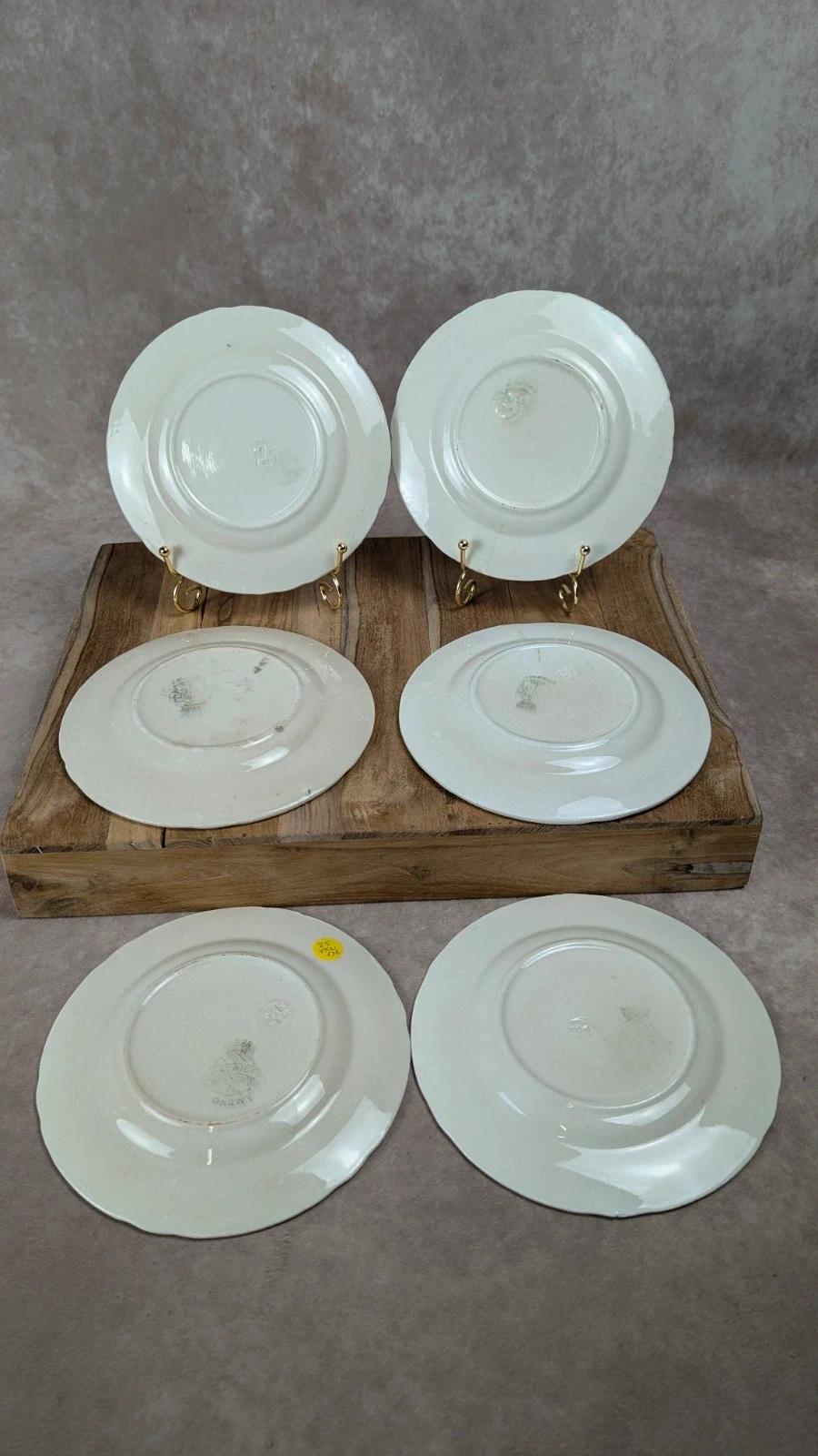 Lot de 6 assiettes à dessert Longwy – Modèle Maurice
