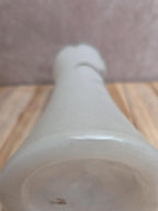 Vase ancien Art nouveau en verre givré émaillé – décor d’iris