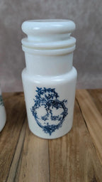Lot de 2 pots en verre opalin Made in Italy