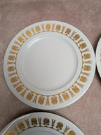 Lot de 4 assiettes plates Limoges dorure