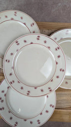Lot de 4 assiettes plates vintage Sarreguemines – modèle Andrée