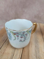 Tasse et soucoupe anciennes Terre de Fer Lunéville Kg – Modèle Clairette – Polychrome