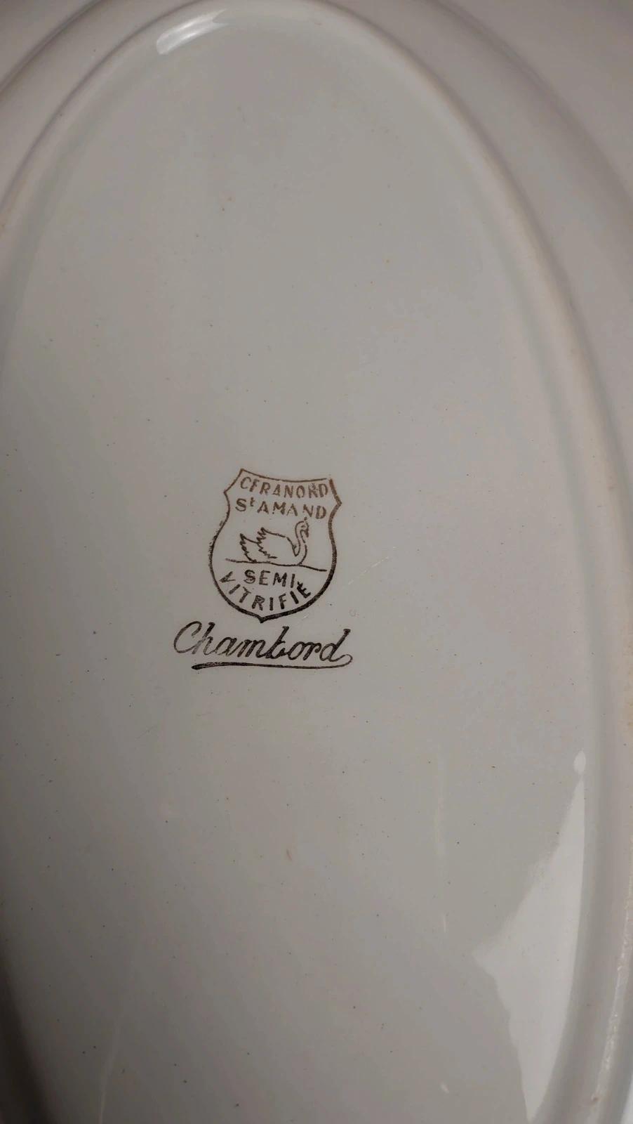 Plat ovale ancien Seranord Saint-amand – Modèle Chambord
