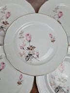 🩷 Lot de 6 assiettes en porcelaine Tognana – motif roses anciennes & liseré doré 🇮🇹
