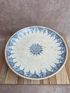 Compotier terre de fer Saint-amand modèle 6014 – décor oriental bleu et doré