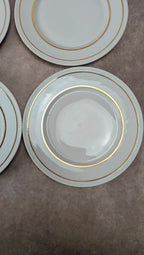Lot de 6 assiettes à dessert anciennes porcelaine française liseré doré