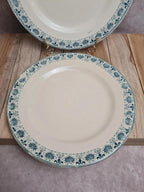 Lot de 2 assiettes plates anciennes Terre de Fer Salins modèle Celtic 💙
