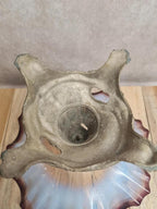 Coupe ancienne Art nouveau en métal argenté et verre opalin violine 🌿