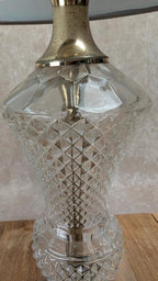 Lampe vintage verre et laiton années 50-60