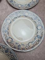 Lot de 9 assiettes dessert anciennes Creil Montereau Marie Louise Terre de Fer bleu