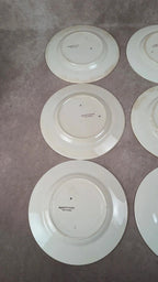 Lot de 6 assiettes plates vintage Saintonge – demi-porcelaine