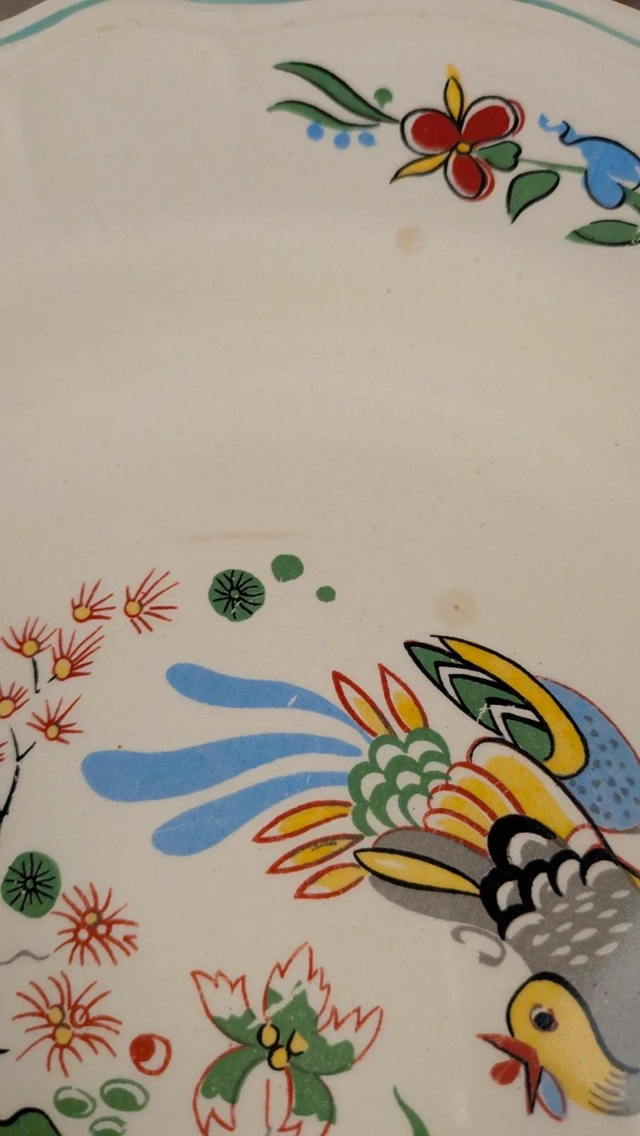 Lot de 5 assiettes creuses Salins décor oiseaux