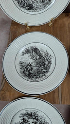 6 assiettes à dessert – Fables de La Fontaine Digoin Sarreguemines