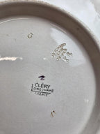 Grand plat terre de fer Longchamp Cléry décor oiseau