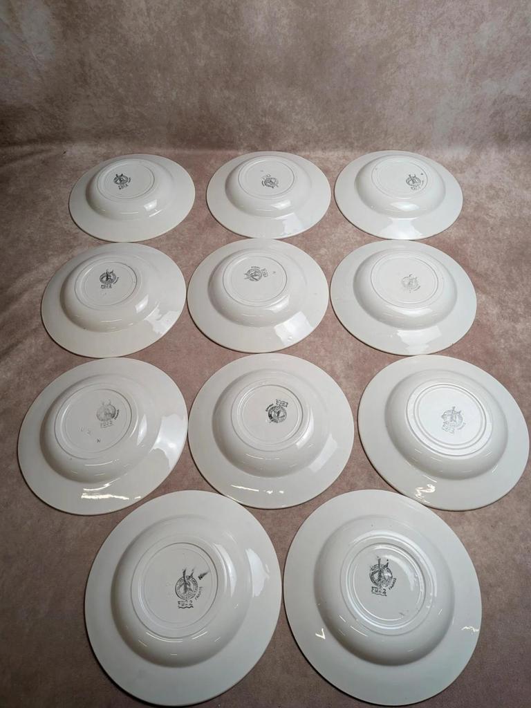 Lot de 11 assiettes creuses terre de fer Moulin des Loups Fti 22