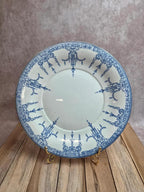 Ancienne assiette plate Gien 1860-1871 – faïence décor bleu – Xixe siècle