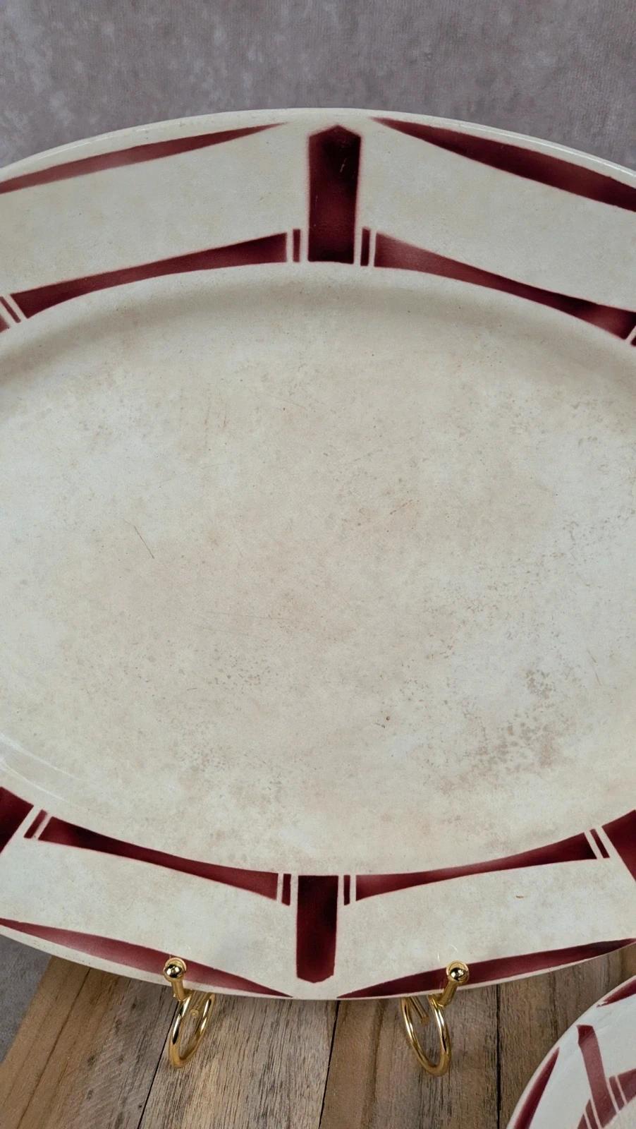 Lot de 2 plats anciens Badonviller – Modèle Louise
