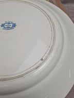 Grand plat Terre de Fer Sarreguemines Perse décor oriental bleu Xixe