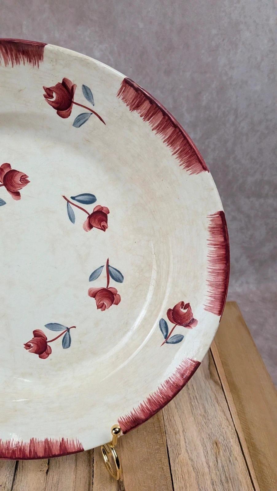 Plat ancien Gien Venise Poitevine peint à la main