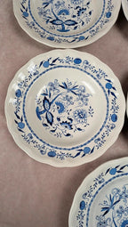 Lot de 5 assiettes creuses Lunéville décor bleu traditionnel