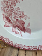 Plat creux ancien Creil & Montereau – modèle Lilas – Terre de fer – décor bordeaux 🌿