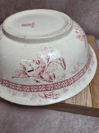 Bassine de toilette ancienne Gien Mireille rose 🌸 Terre de fer porcelaine opaque