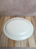 Plat ovale terre de fer anglaise toile de Jouy rouge