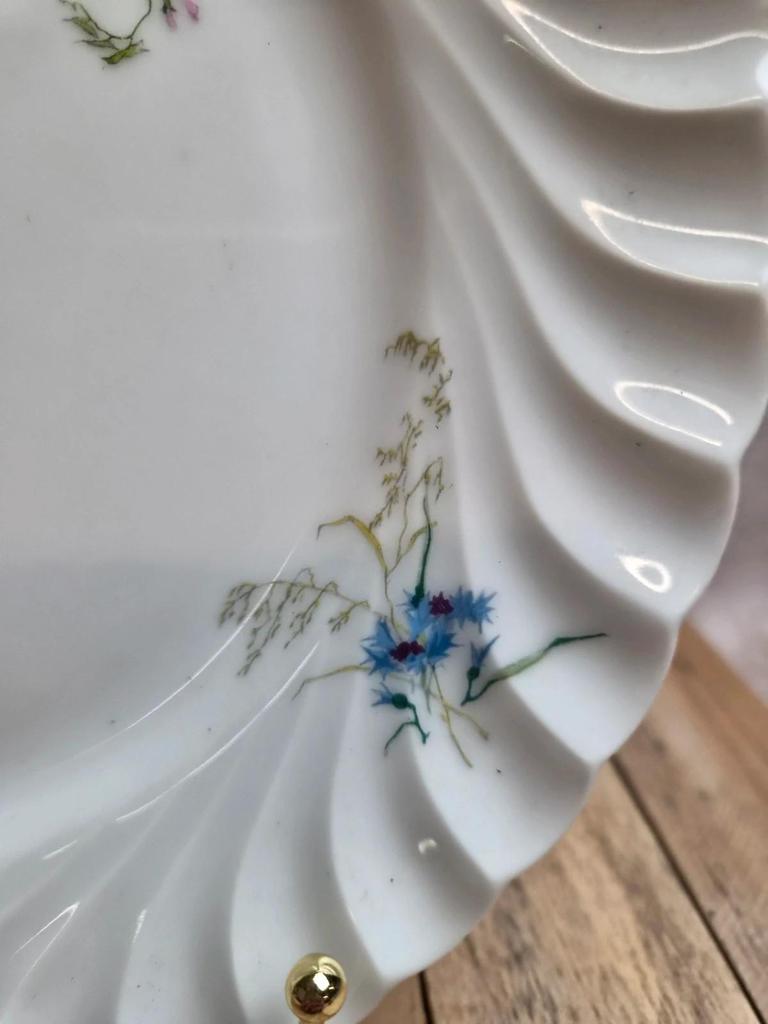 Assiette Ancienne Haviland & Co Vermont Frères – Porcelaine Polychrome Oiseaux Fleurs