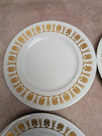 Lot de 4 assiettes plates Limoges dorure