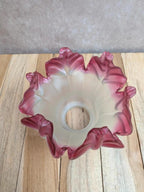 Abat-jour tulipe ancien en verre satiné rose – Style Art nouveau
