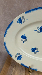Plat ovale Gien – modèle Venise Poitevine peint main