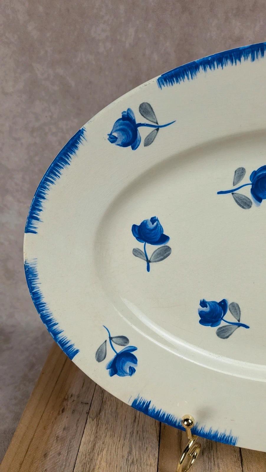Plat ovale Gien – modèle Venise Poitevine peint main